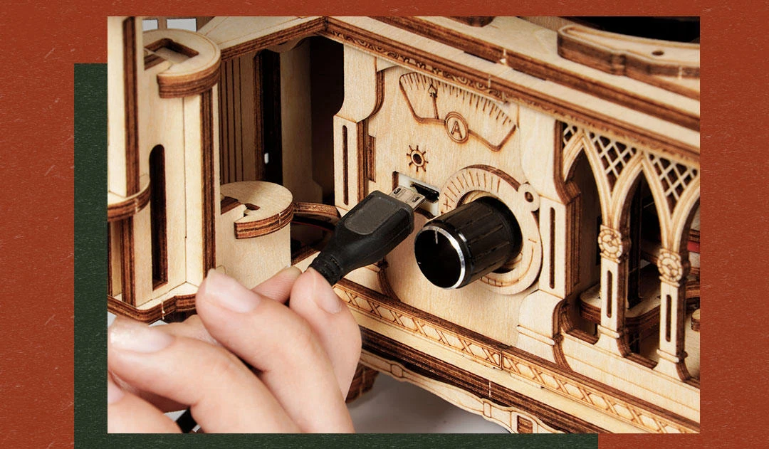 Robotime Hand Crank Classic Gramophone with Music 1:1 424pcs Wooden Model Building Kits Gift for Children Adult LKB01 Home Decor